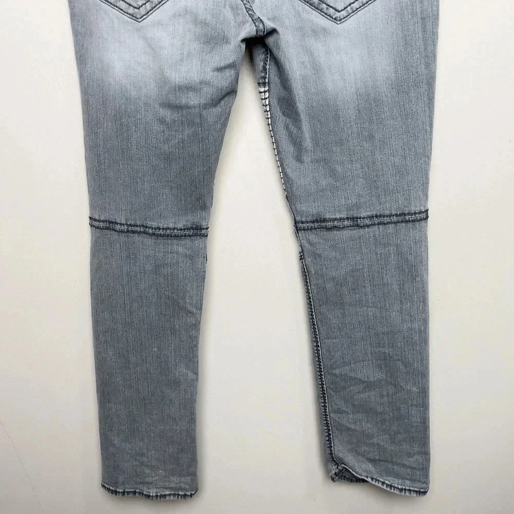 True Religion Mens Size 40 Rocco Biker Skinny Fit Jean In Grey